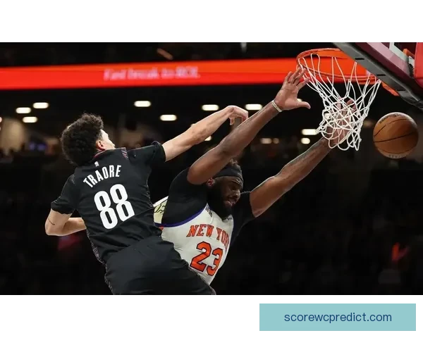 唐斯砍下26分15篮板尼克斯险胜篮网布伦森助攻突出米诺特发挥难阻败局